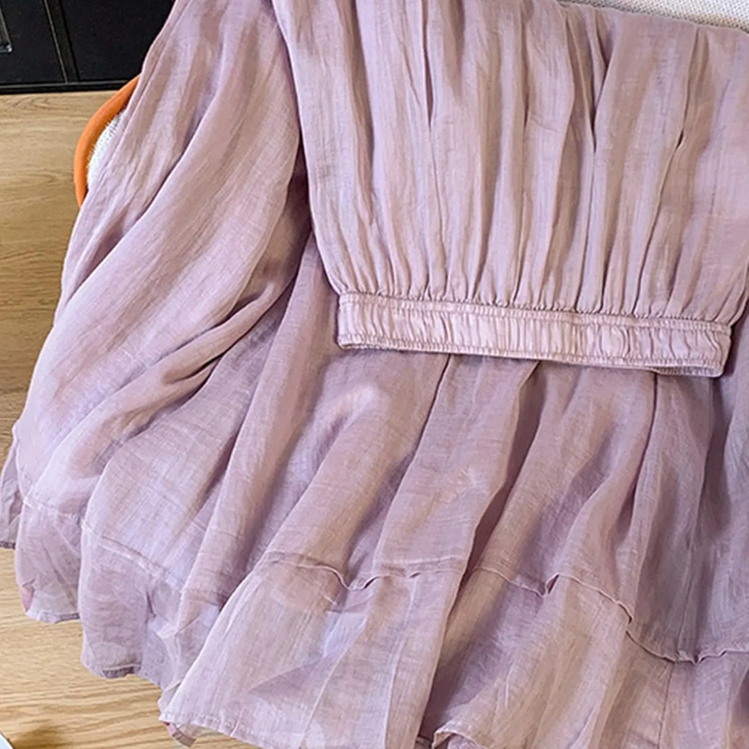 Women Bohemian Beach Linen Dress Elastic High Waist Long Maxi Skirt Lightweight Flowy Pleated Ankle Skirts