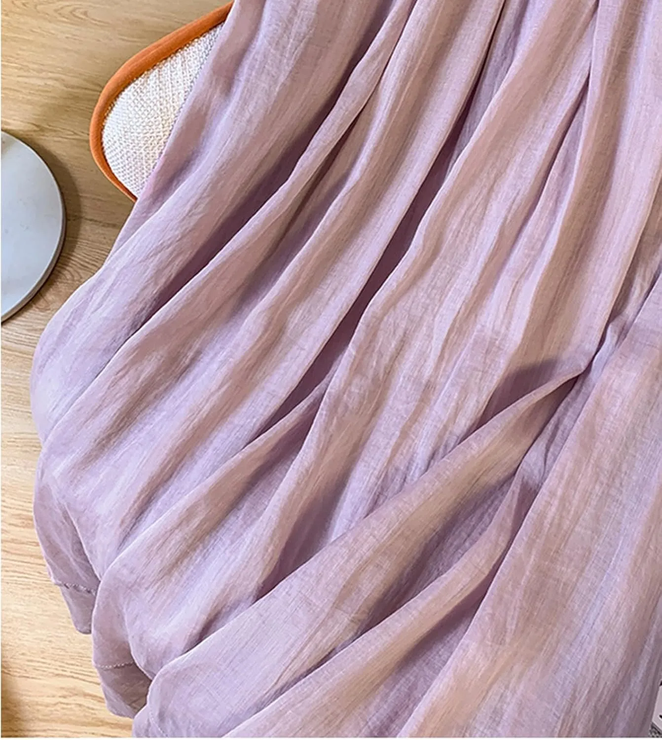 Women Bohemian Beach Linen Dress Elastic High Waist Long Maxi Skirt Lightweight Flowy Pleated Ankle Skirts
