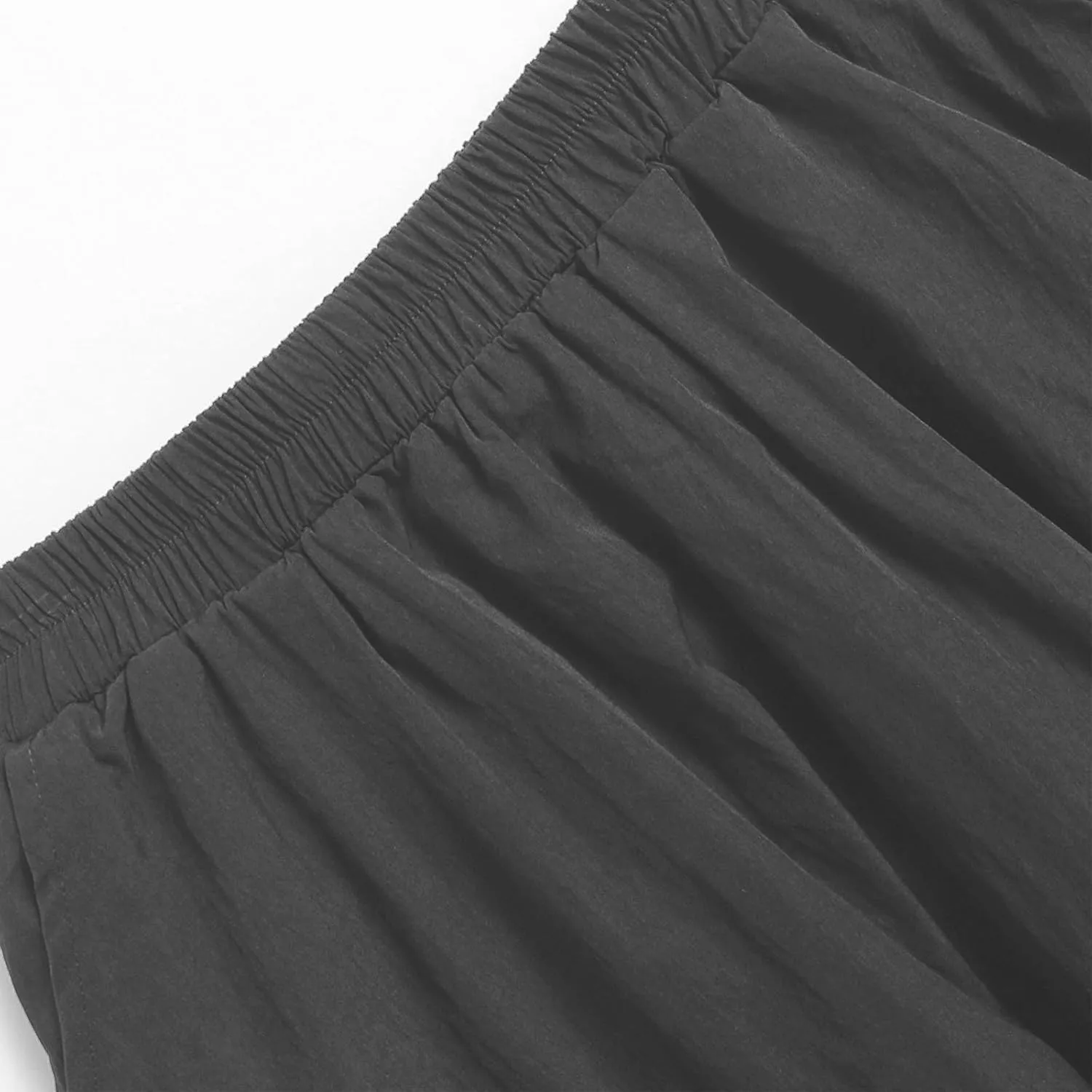 Women Casual Midi Skirts 2025 Summer Trendy Solid Color Elastic Waist Flowy A-Line Versatile Skirt with Pocket
