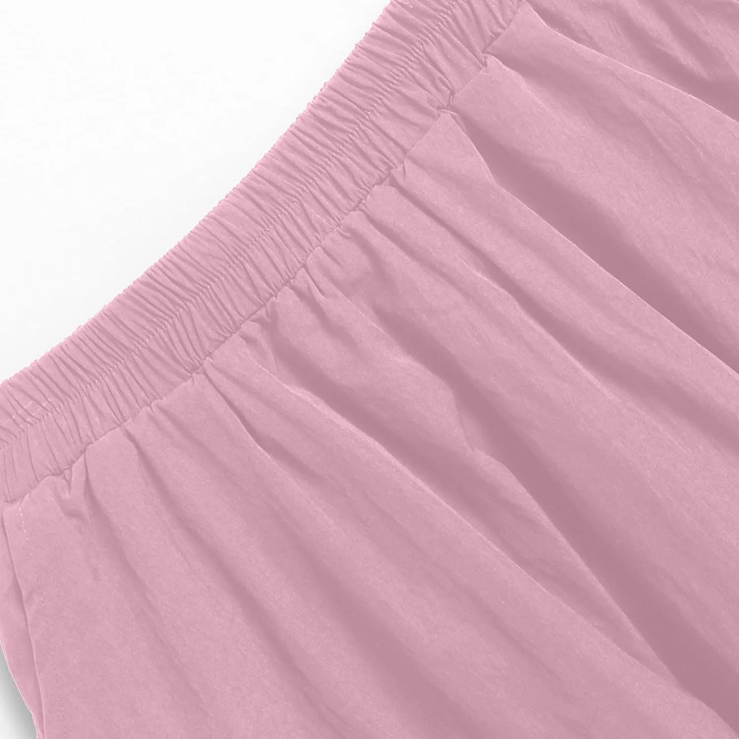 Women Casual Midi Skirts 2025 Summer Trendy Solid Color Elastic Waist Flowy A-Line Versatile Skirt with Pocket