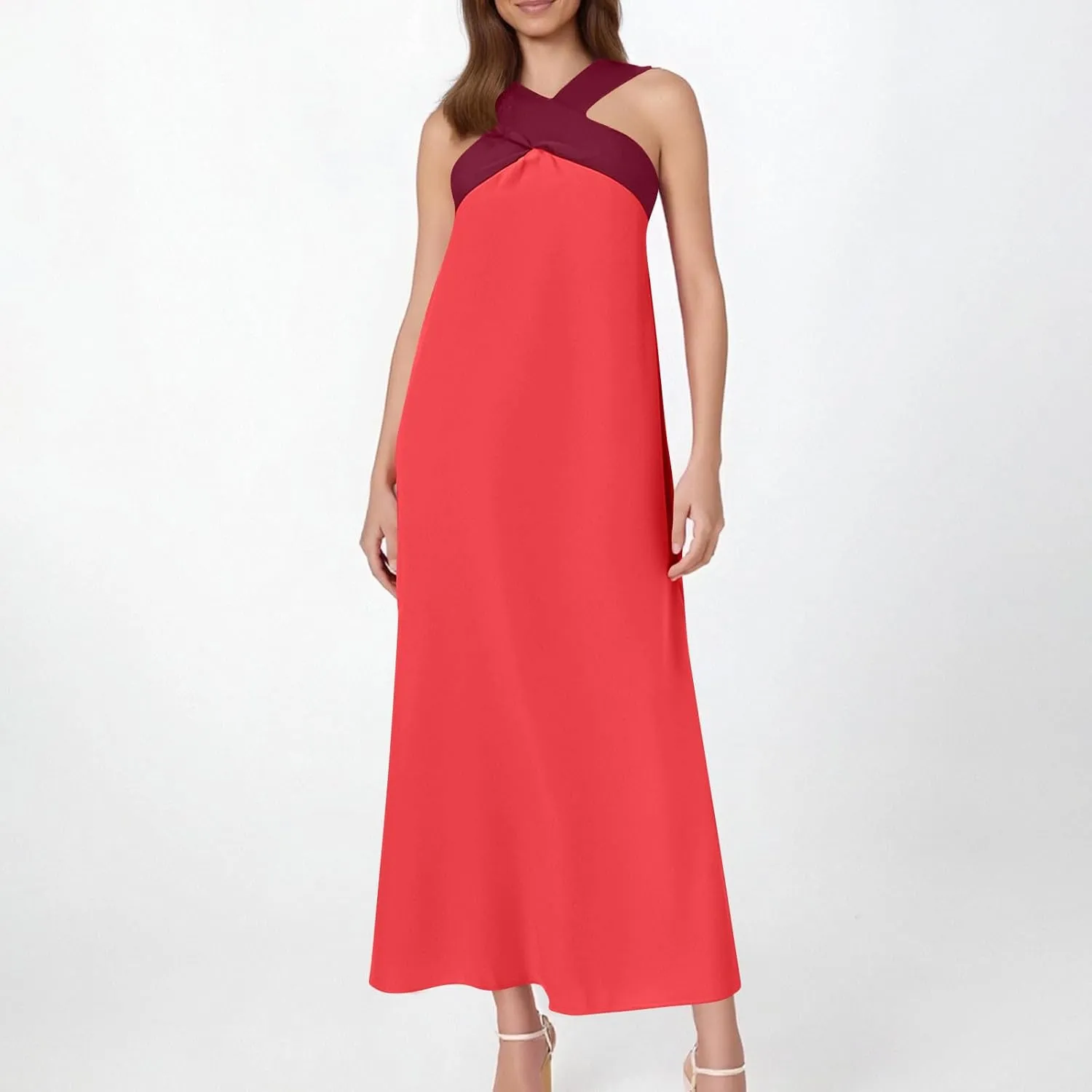 Women Criss Cross Dress Loose Fit Sleeveless Backless Going Out Outfits Summer Beach Boho Trendy Sundress
