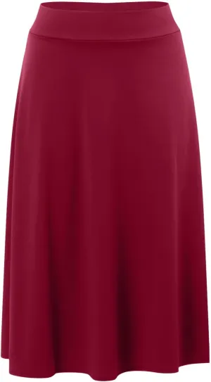 Women Flowy Satin Skirt Elegant High Waisted Midi Skirt Casual Dressy Flared Silk Skirts Classic Summer Vacation Beach Dress