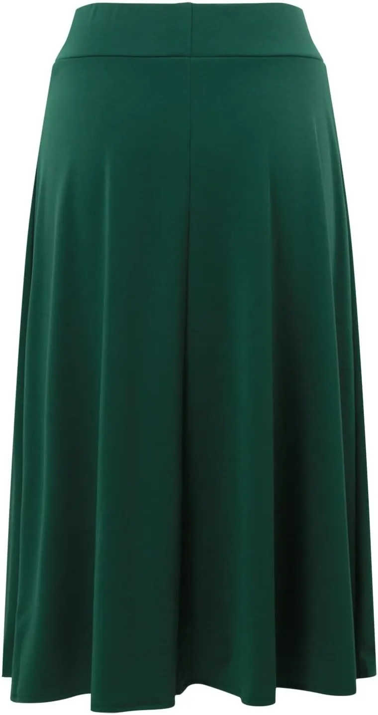 Women Flowy Satin Skirt Elegant High Waisted Midi Skirt Casual Dressy Flared Silk Skirts Classic Summer Vacation Beach Dress