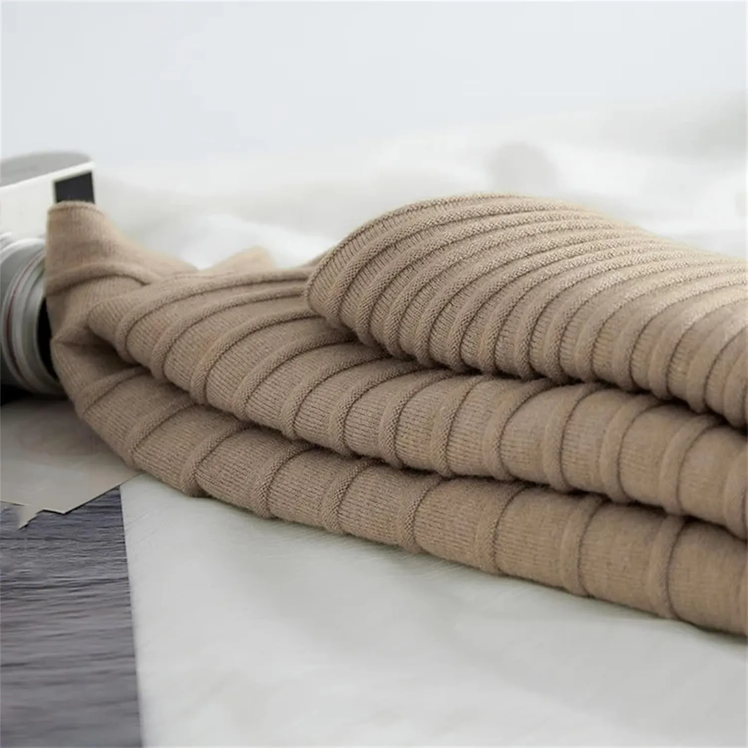 Women Knitted Sweater Skirt Elastic Band Pleated Midi Skirts High Waist A-Line Skirts