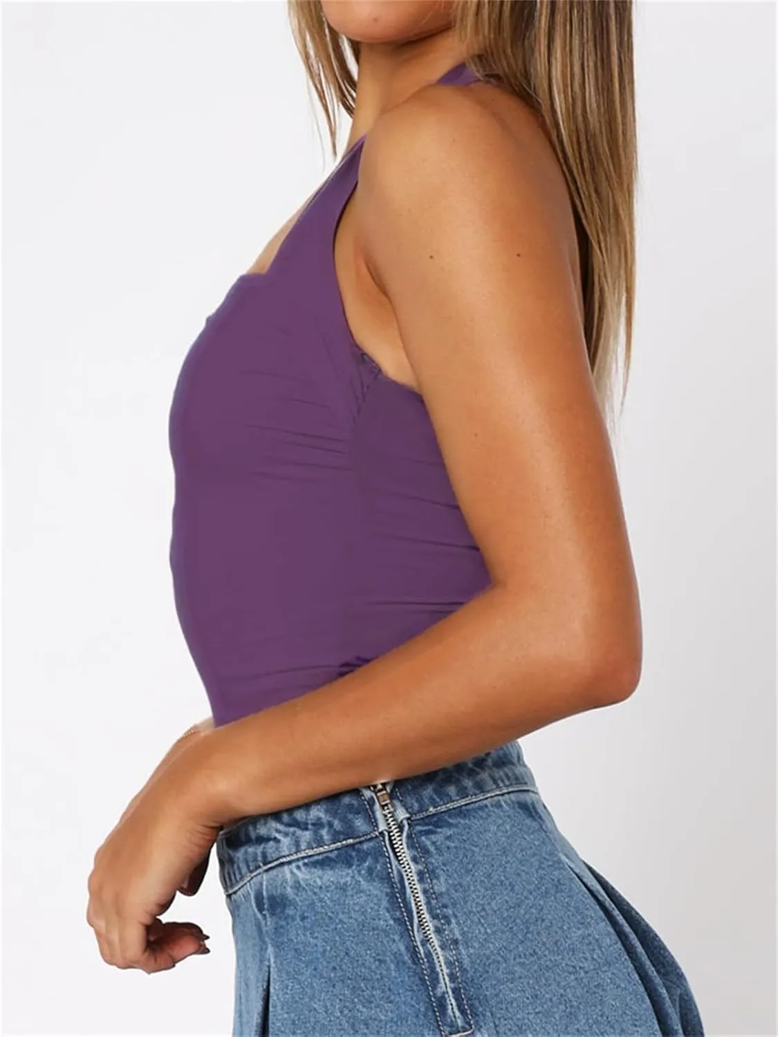 Women Sexy Halter Neck Backless Tank Top Open Back Sleeveless Slim Fit Y2k Summer Tops