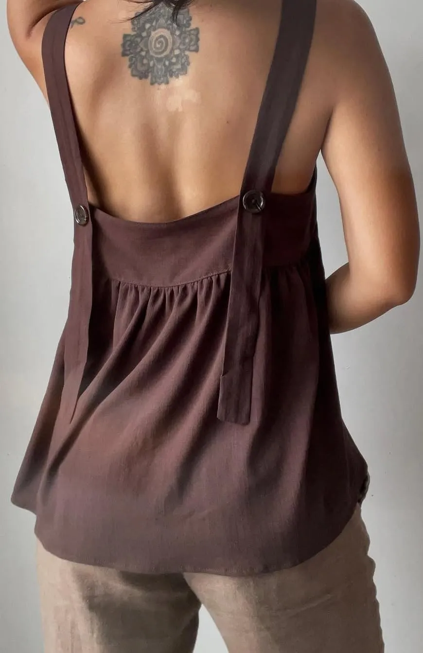 Women Square Neck Tank Top Y2k Bow Tie Front Adjustable Straps Pleated Cami Top Sleeveless Flowy Loose Shirt Blouse