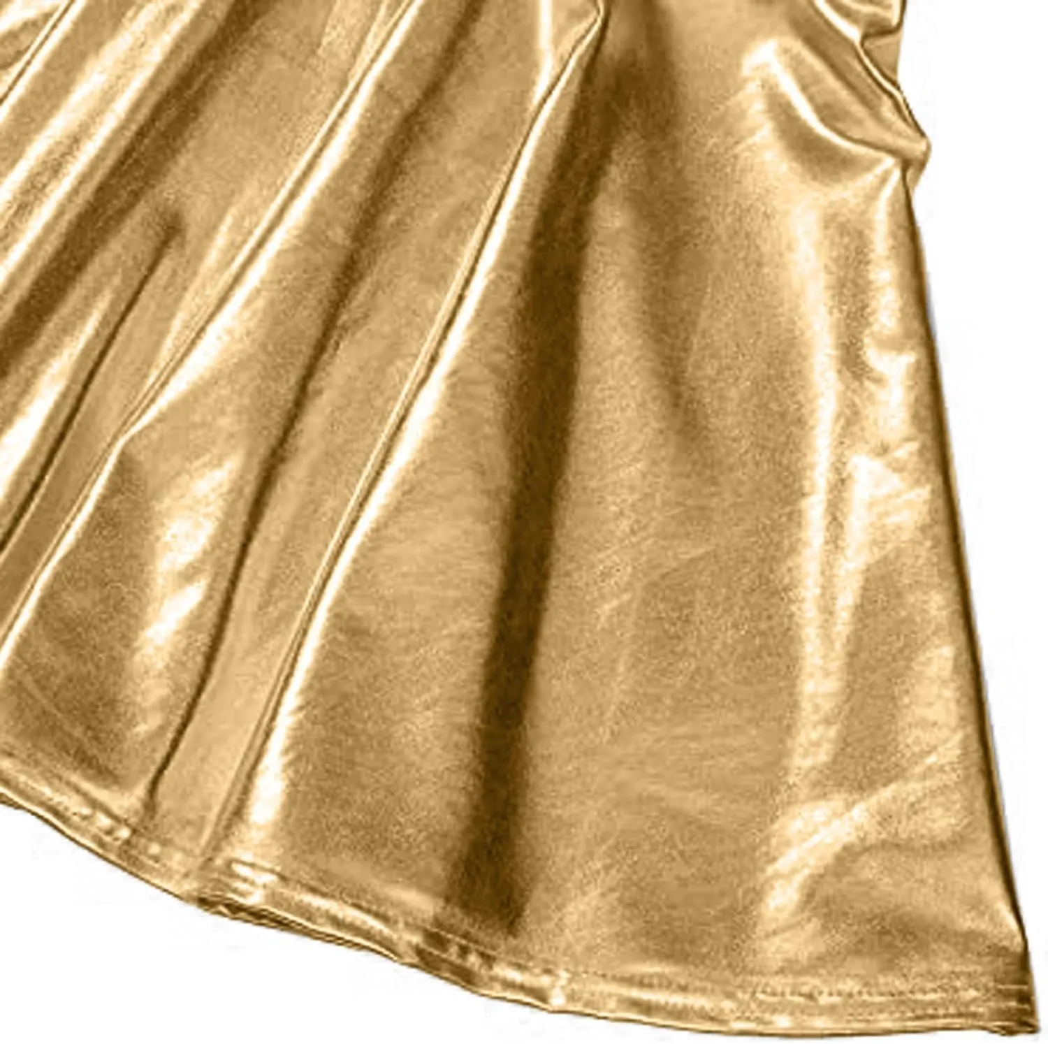 Womens Basic Versatile Mini Skirts Casual Stretchy Flared Skater Skirt Fashion Sexy Solid Pleated Skirt Shiny Skirts