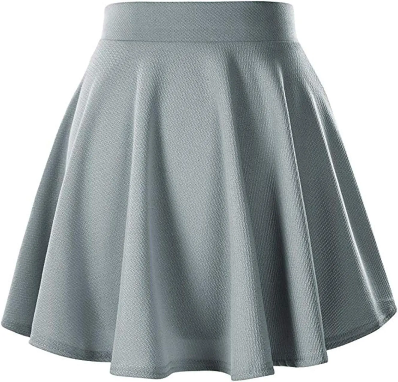 Women's Basic Versatile Stretchy Flared Casual Mini Skater Skirt Pleated Vintage A-Line 2025 Summer Swing Skirts