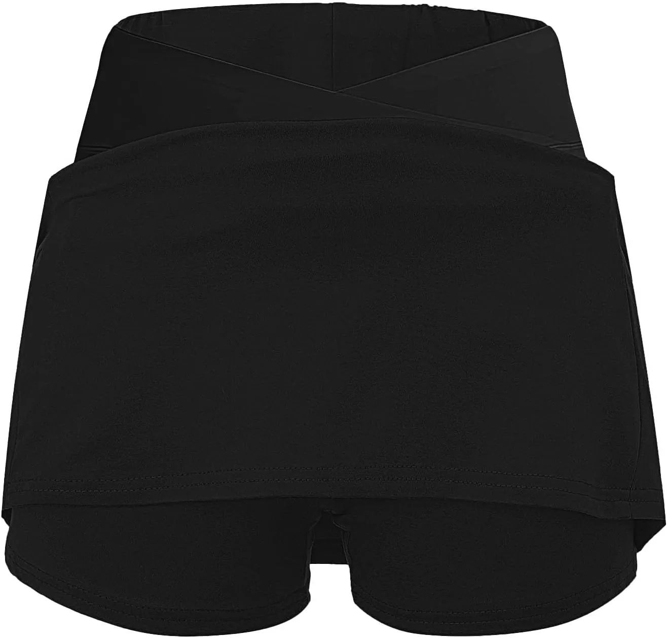 Women's Basic Versatile Stretchy Solid Flared Casual Mini Skater Skirt, S-5XL