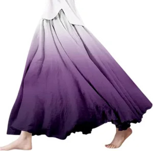 Womens Boho Floral Maxi Midi Skirt 2025 Summer Trendy Elastic Waist Pleated Aline Flowy Long Skirts Beach Vacation