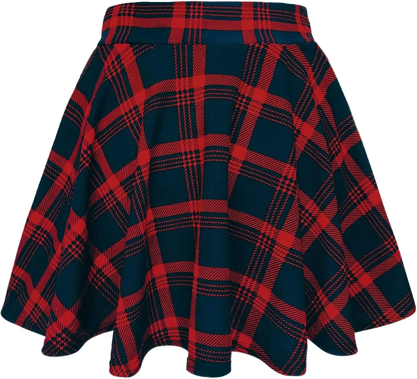 Women's Casual Stretchy Flared Mini Skirt Basic A-Line Pleated Midi Skirt Plaid Flowy Swing Skater Skirts Trendy