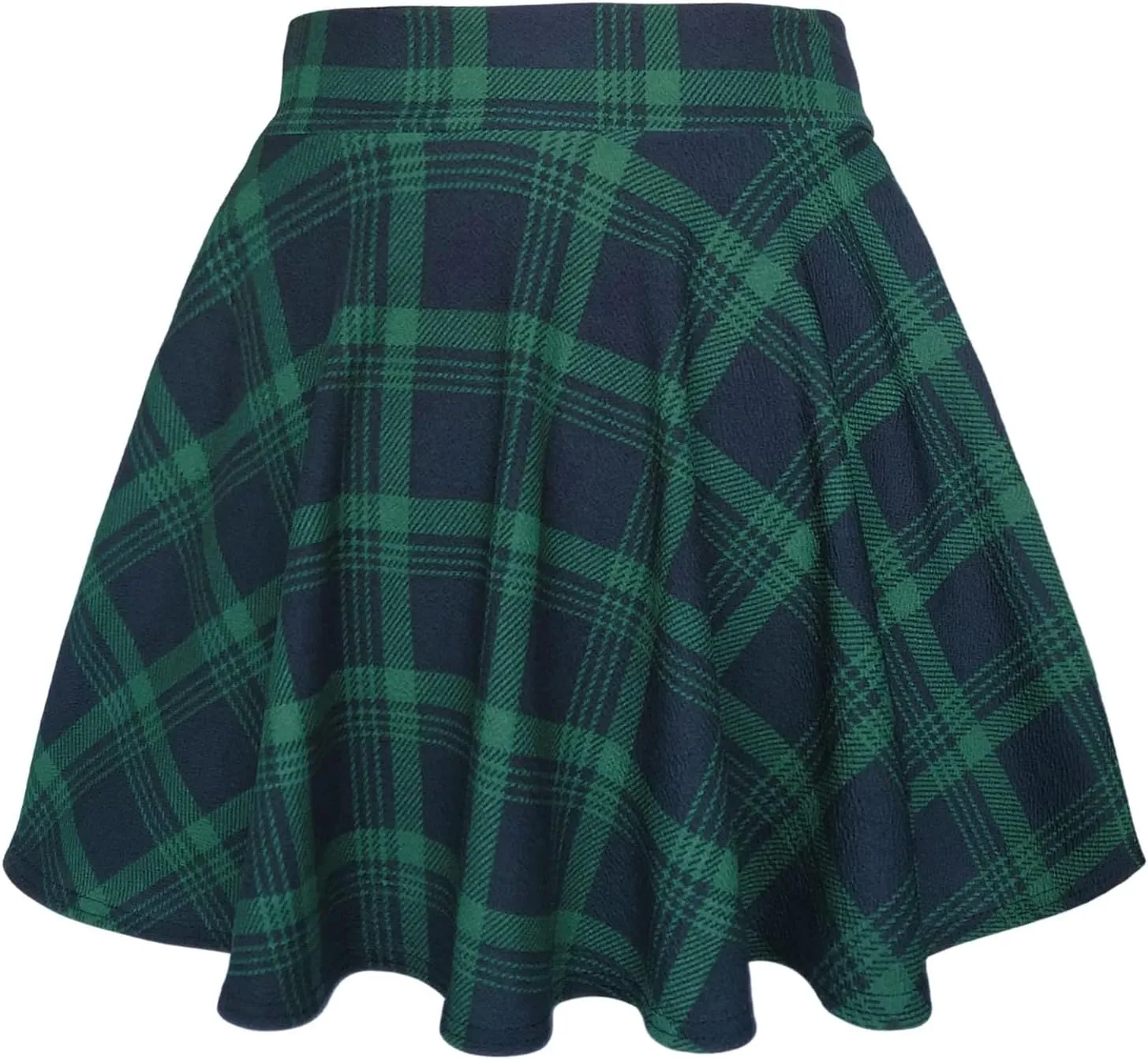 Women's Casual Stretchy Flared Mini Skirt Basic A-Line Pleated Midi Skirt Plaid Flowy Swing Skater Skirts Trendy