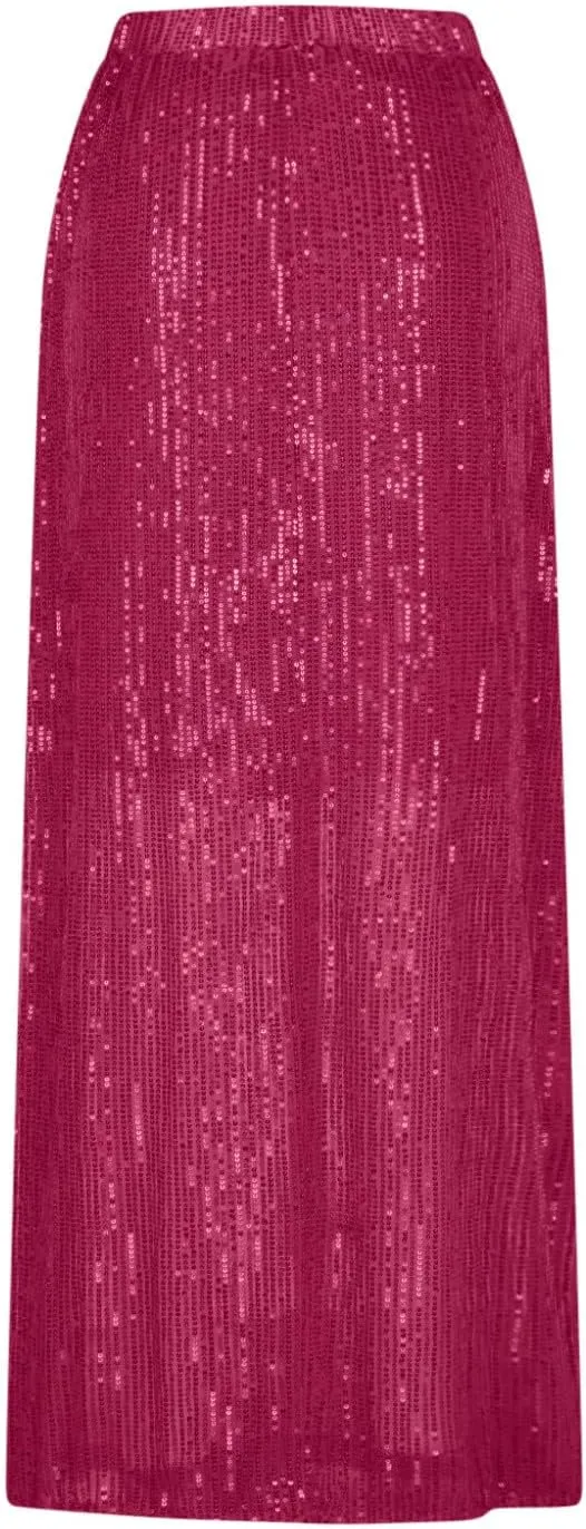 Women's Elegant Skirts Sequin Stretch High Waisted Skirt Slim-Fit Skinny Bodycon Skirts Fashion Cozy Outdoor Skirt