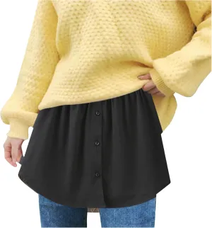 Womens Half Extender Mini Skirts Casual Solid Versatile Short Skirt Shirts Curved Hem Plus Skirt Funny Waist Accessory