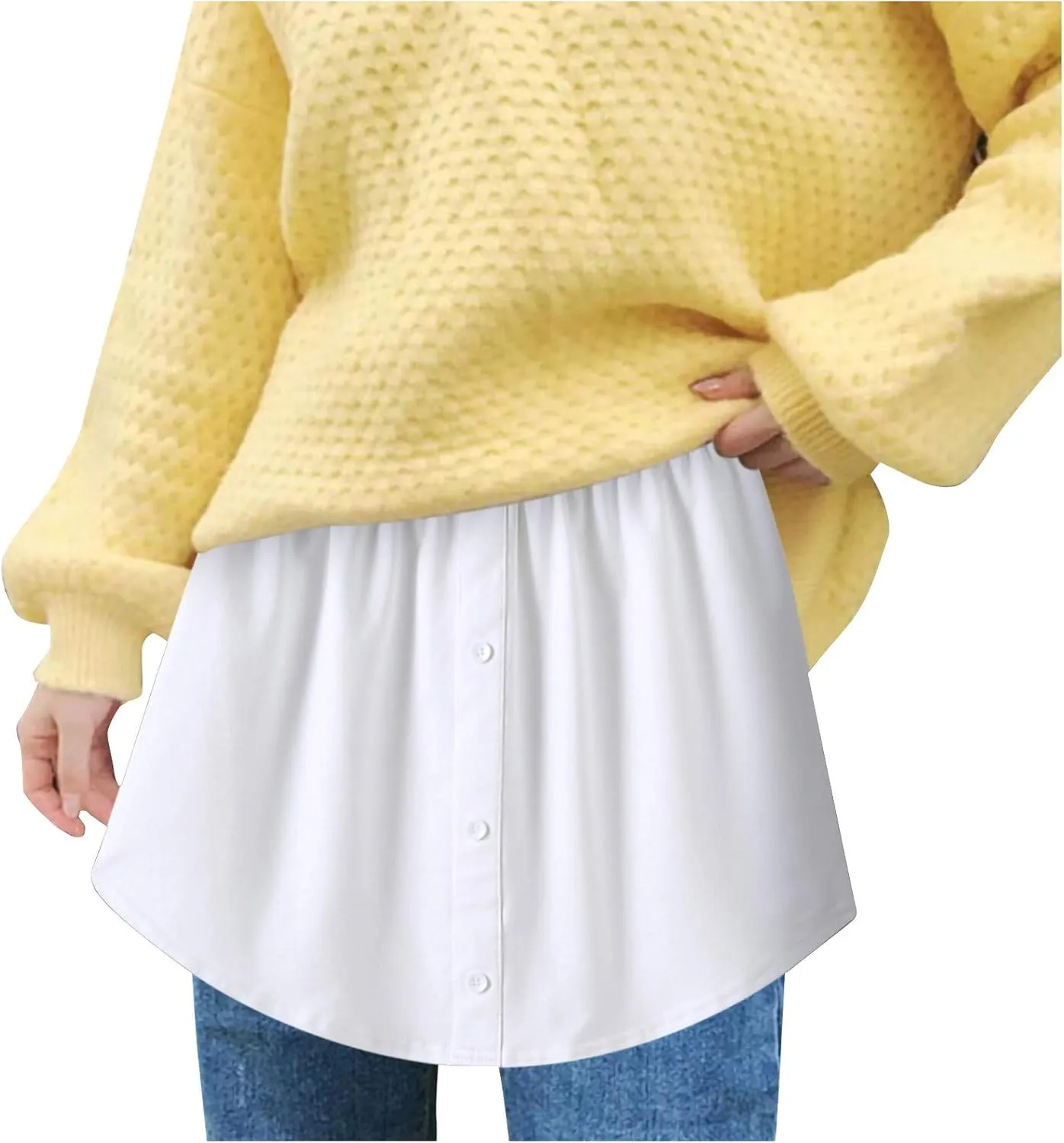 Womens Half Extender Mini Skirts Casual Solid Versatile Short Skirt Shirts Curved Hem Plus Skirt Funny Waist Accessory