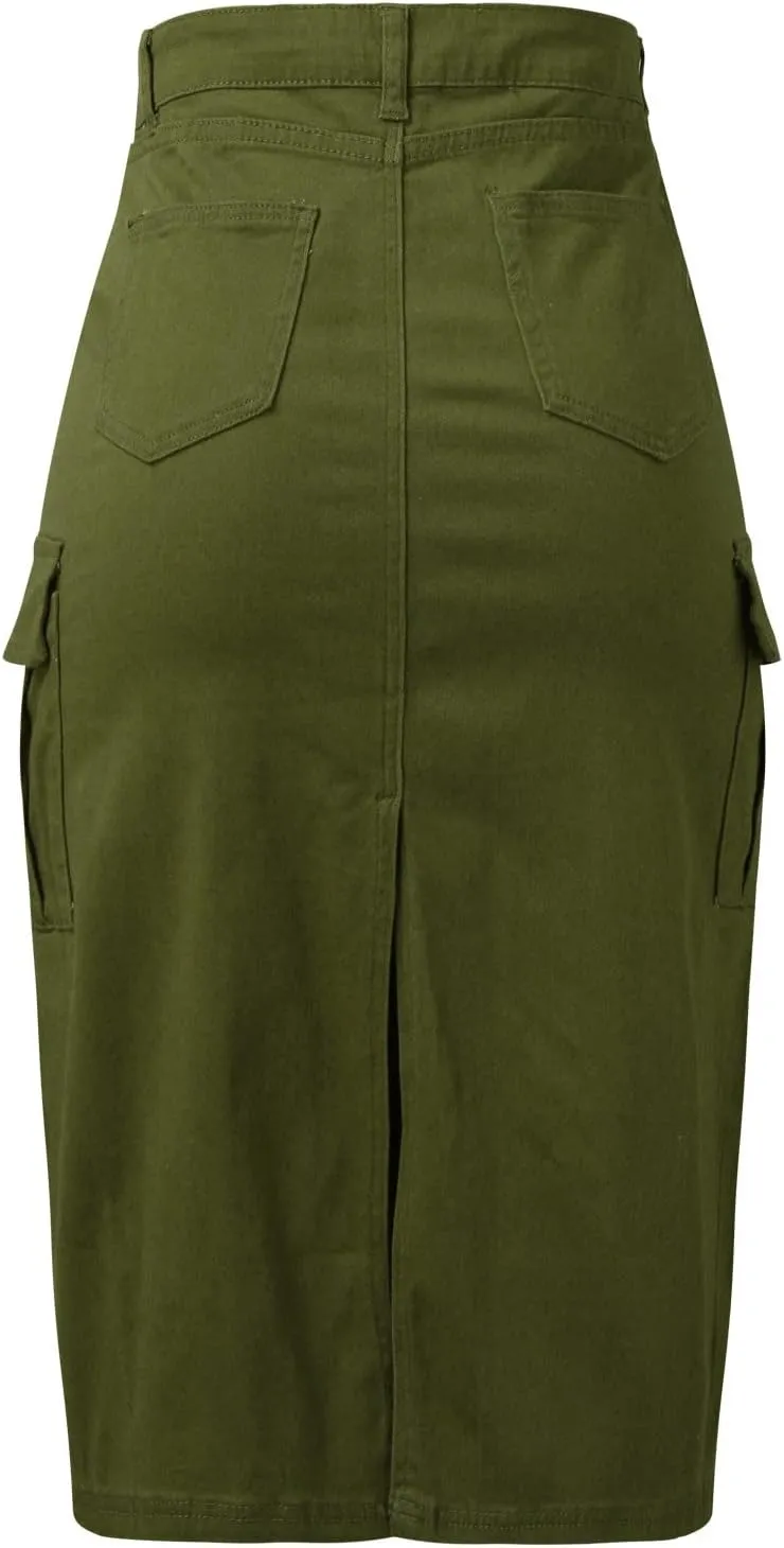 Women's High Waisted Tennis Skirt Women Skirt Solid Casual High Waist Skirt with Pockets A Line Elegant Summer