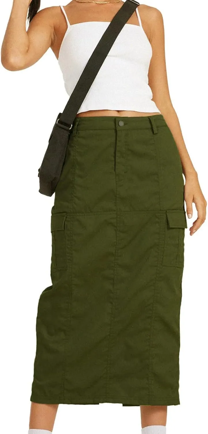Women's High Waisted Tennis Skirt Women Skirt Solid Casual High Waist Skirt with Pockets A Line Elegant Summer