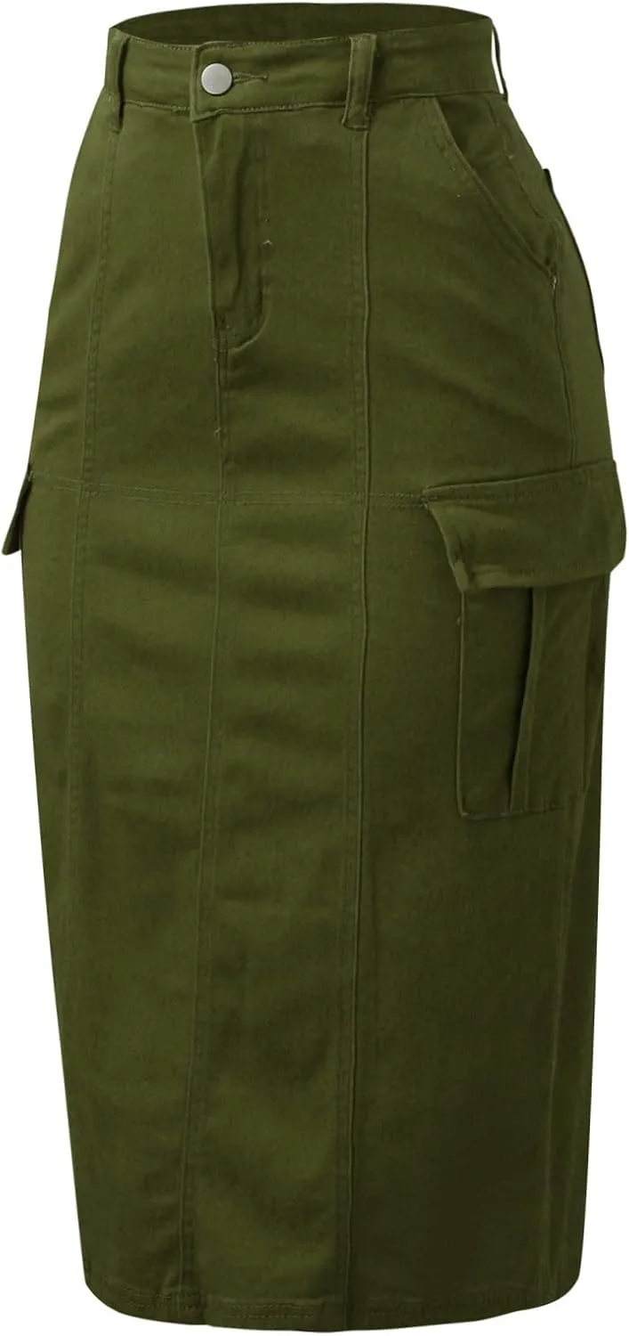 Women's High Waisted Tennis Skirt Women Skirt Solid Casual High Waist Skirt with Pockets A Line Elegant Summer