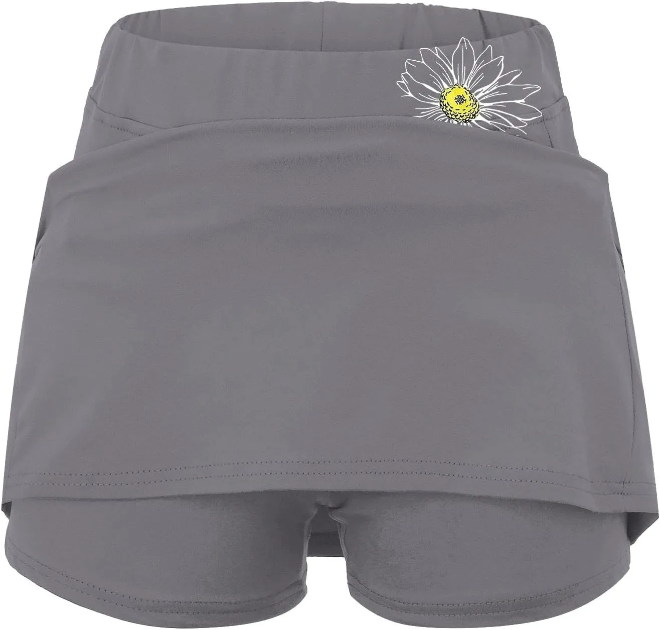 Women's High Waisted Tennis Skorts Floral Print Breathable Casual Skirts Lightweight Baggy Tummy Control Comfort Shirts