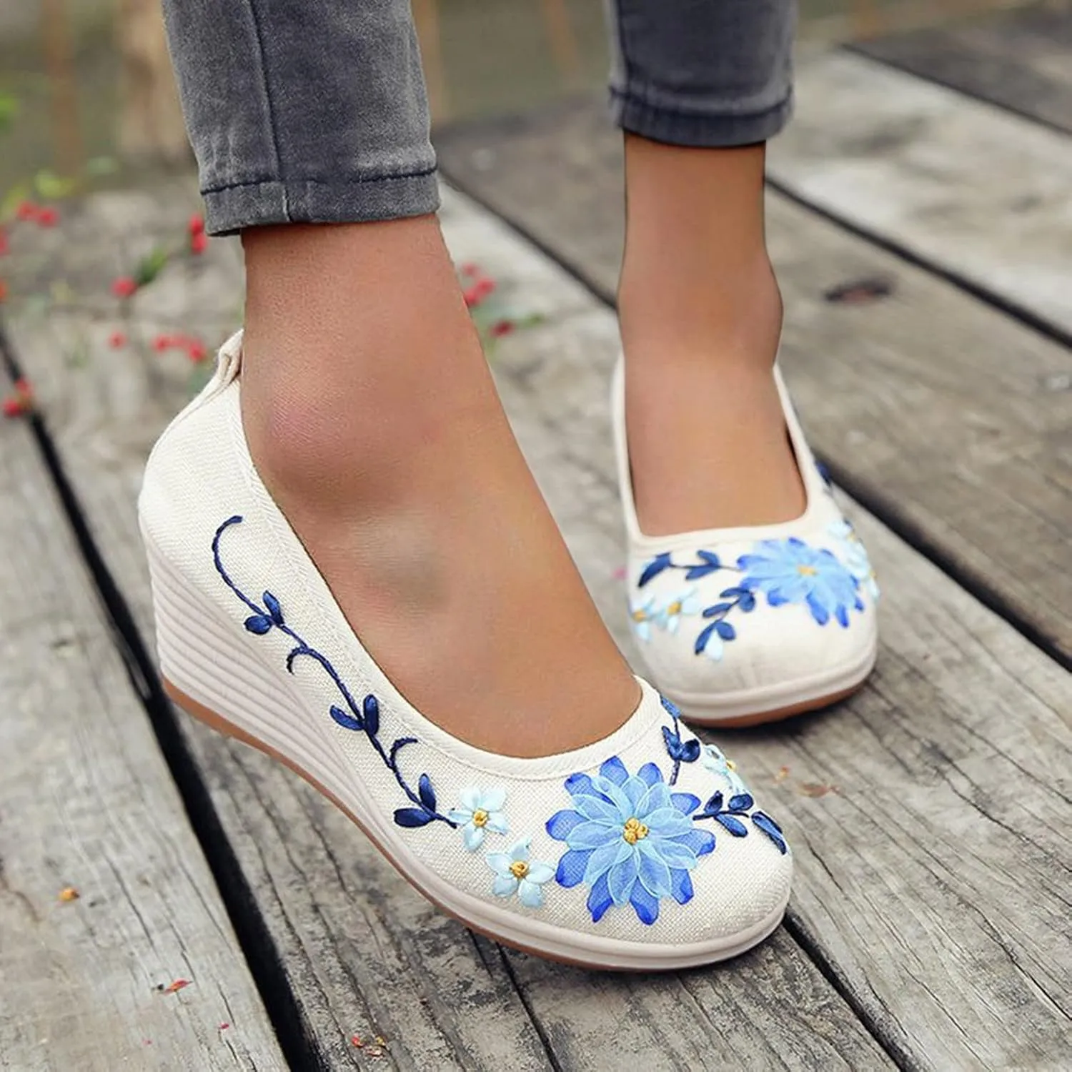 Women's Leather Casual Shoes Outdoor Casual Fashion Breathable Leisure Women's Thick-Soled Sandals Shoes