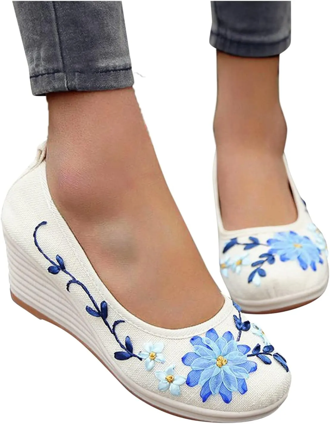 Women's Leather Casual Shoes Outdoor Casual Fashion Breathable Leisure Women's Thick-Soled Sandals Shoes