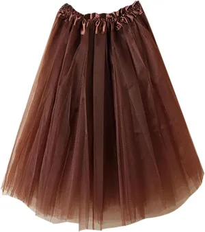 Women's Lightweight Skirts High Waisted Solid Color Mesh Skirt Pleated Tutu Mini Skirts 2025 Outfits Clothes