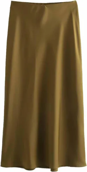 Women's Long Skirt Dressy Casual High Waisted A Line Flowy Ruffle Elegant Party Skirts Trendy Comfortable Solid Skirt