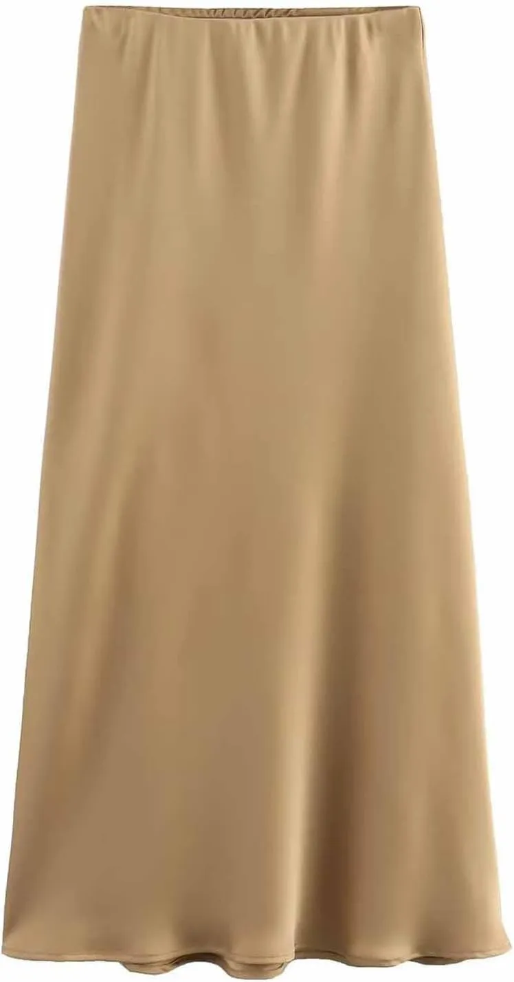 Women's Long Skirt Dressy Casual High Waisted A Line Flowy Ruffle Elegant Party Skirts Trendy Comfortable Solid Skirt
