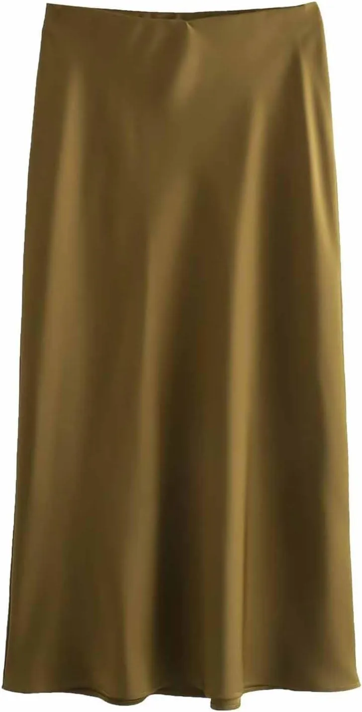 Women's Long Skirt Dressy Casual High Waisted A Line Flowy Ruffle Elegant Party Skirts Trendy Comfortable Solid Skirt
