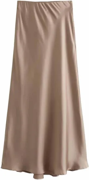 Women's Long Skirt Dressy Casual High Waisted A Line Flowy Ruffle Elegant Party Skirts Trendy Comfortable Solid Skirt