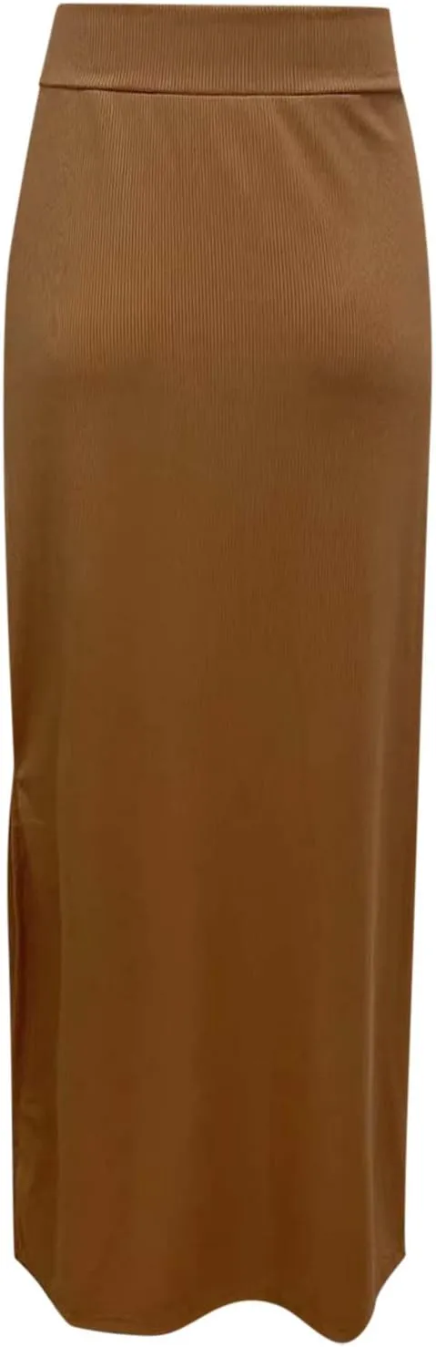 Womens Maxi Skirt Summer Slim Fit Versatile Hip Skirt Elastic Wrapped Split Skirt Fashion Solid Office Work Skirts