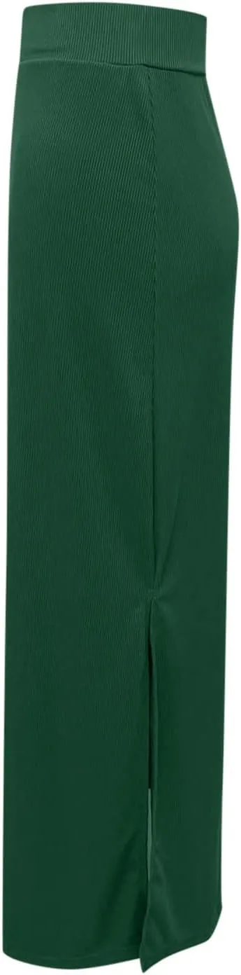 Womens Maxi Skirt Summer Slim Fit Versatile Hip Skirt Elastic Wrapped Split Skirt Fashion Solid Office Work Skirts