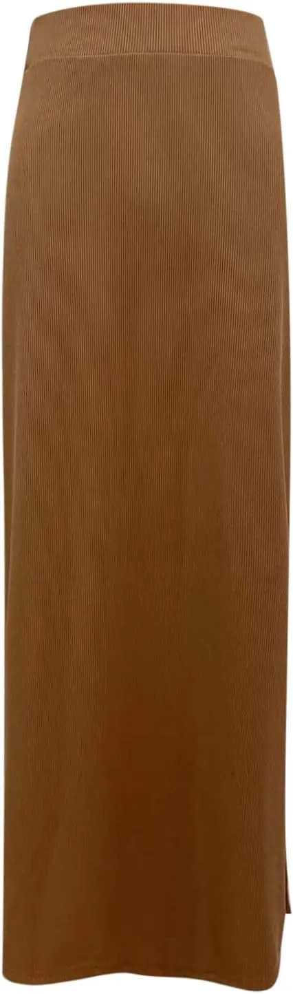 Womens Maxi Skirt Summer Slim Fit Versatile Hip Skirt Elastic Wrapped Split Skirt Fashion Solid Office Work Skirts