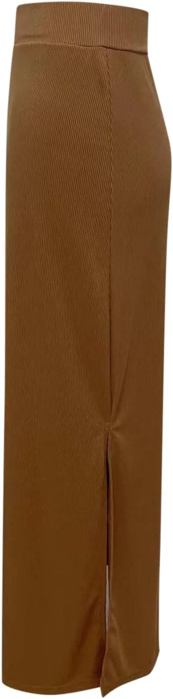 Womens Maxi Skirt Summer Slim Fit Versatile Hip Skirt Elastic Wrapped Split Skirt Fashion Solid Office Work Skirts