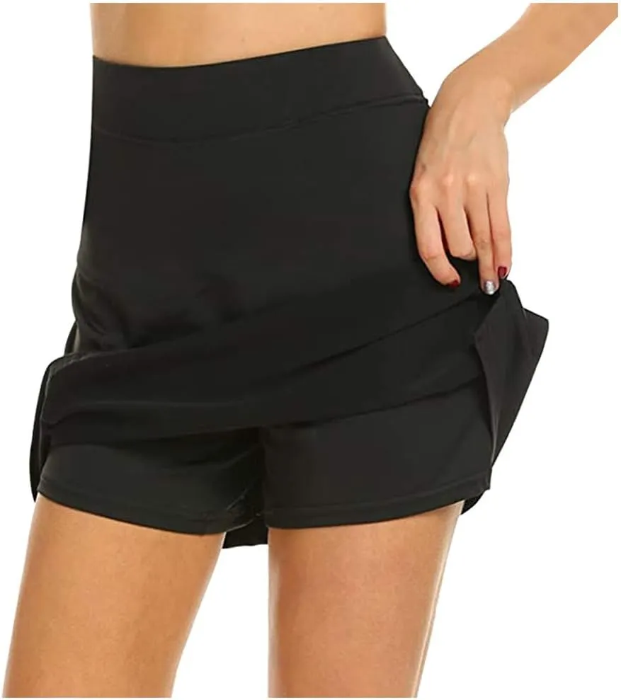 Women's Mini Skirts Pure Elastic Waist Lightweight Running Sports Skirt Summer Wrap Bodycon Workout Pencil Skirt