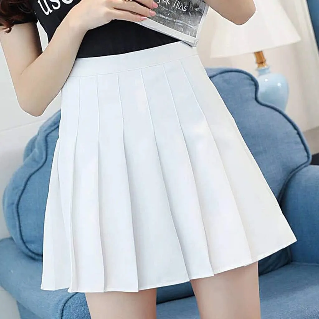 Women's Novelty Skirts Casual Solid Versatile Pleated Skirt High Waisted Cozy Mini Skirts Slim Fit Zipper Pencil Skirts