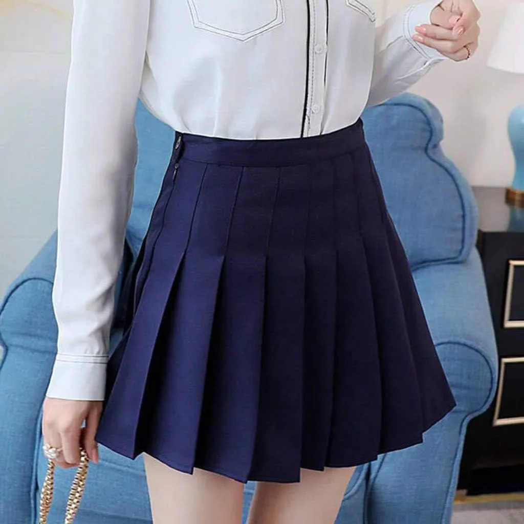 Women's Novelty Skirts Casual Solid Versatile Pleated Skirt High Waisted Cozy Mini Skirts Slim Fit Zipper Pencil Skirts