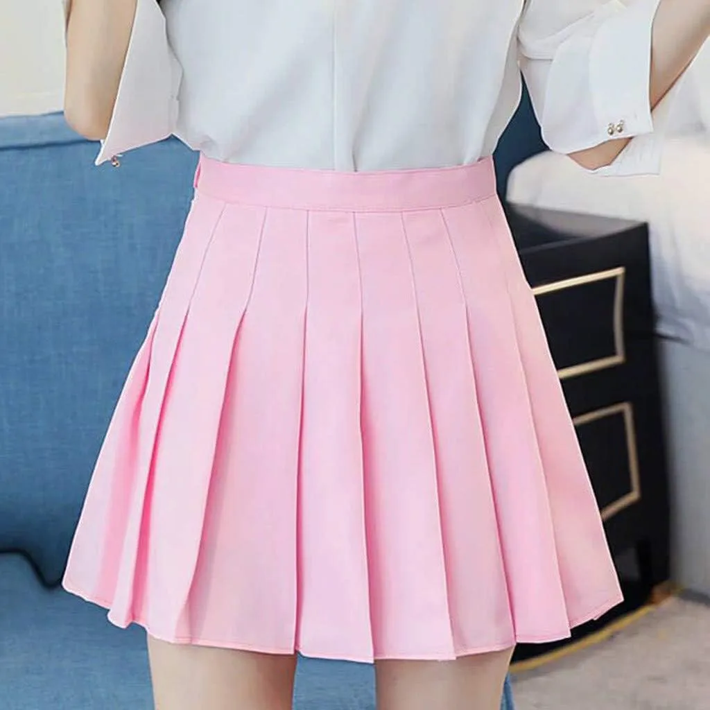 Women's Novelty Skirts Casual Solid Versatile Pleated Skirt High Waisted Cozy Mini Skirts Slim Fit Zipper Pencil Skirts