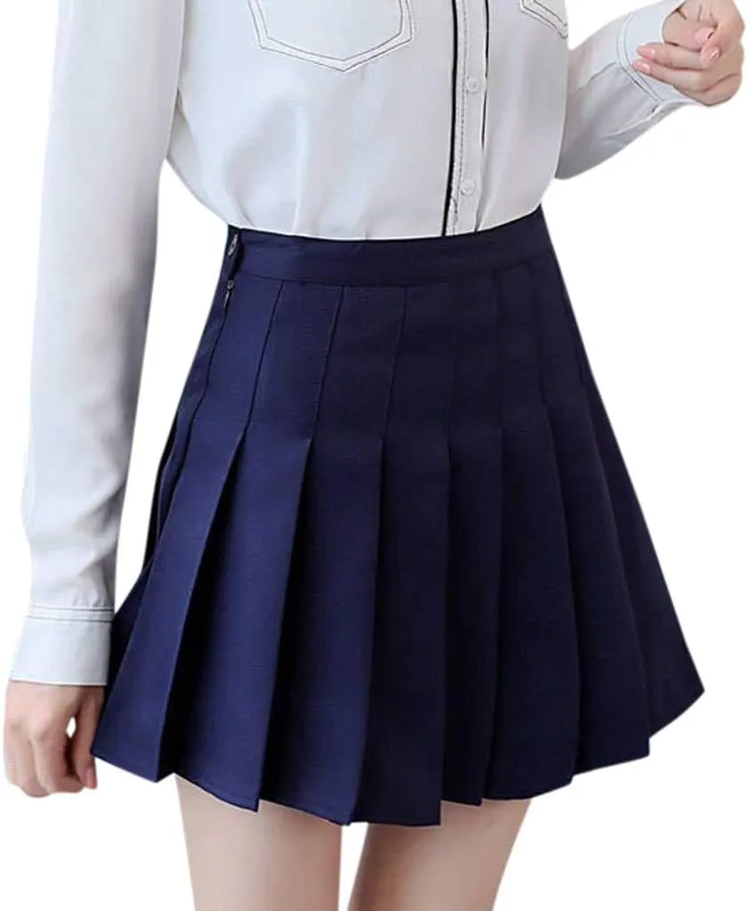 Women's Novelty Skirts Casual Solid Versatile Pleated Skirt High Waisted Cozy Mini Skirts Slim Fit Zipper Pencil Skirts