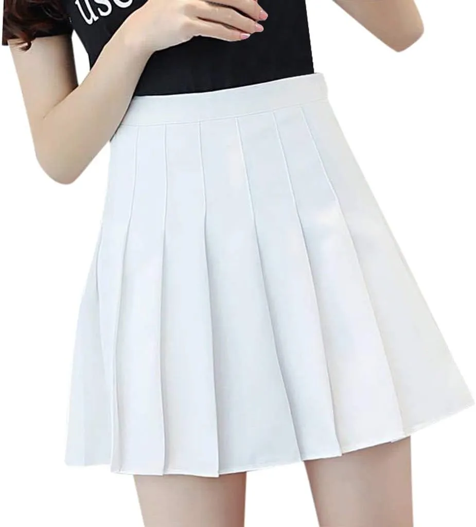 Women's Novelty Skirts Casual Solid Versatile Pleated Skirt High Waisted Cozy Mini Skirts Slim Fit Zipper Pencil Skirts