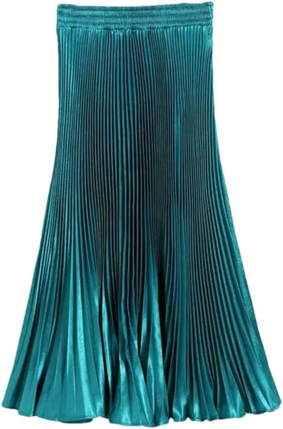 Women's Pleated Skirt Female Spring Japan Style Casual High Waist Midi Long Skirts