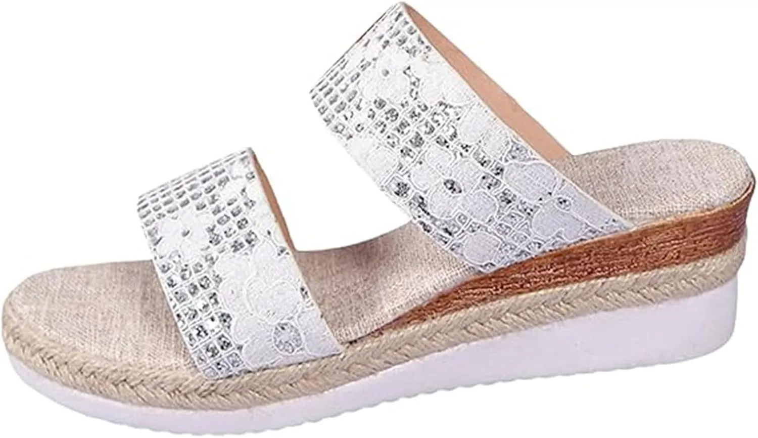 Women's Sandal Wedge Casual Summer Leather Orthopedic Sandals Dressy Open Toe Platform Slip on Espadrilles