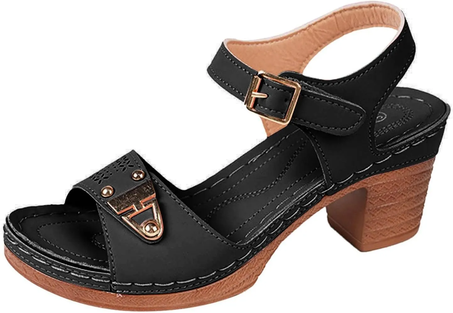 Womens Sandals Block Chunky Platform High Heels Open Toe Sandal Casual Party Wedding Event Summer Shoes Casual Ankle Strap Dress Comfort Sandals