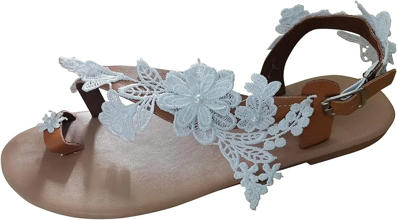 Women's Sandals Travel Summer Beach Sandals Casual Bohemia Flat Sandals Comfortable Open Toe Ankle Shoes