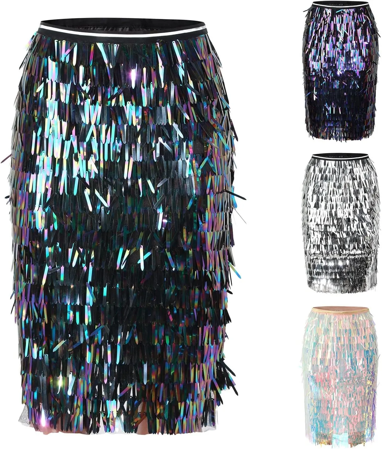 Womens Skirt Women Fashion Casual Sexy Sequins Loose Skirt Party High Waist A Line Skirt Women Maxi Skirt