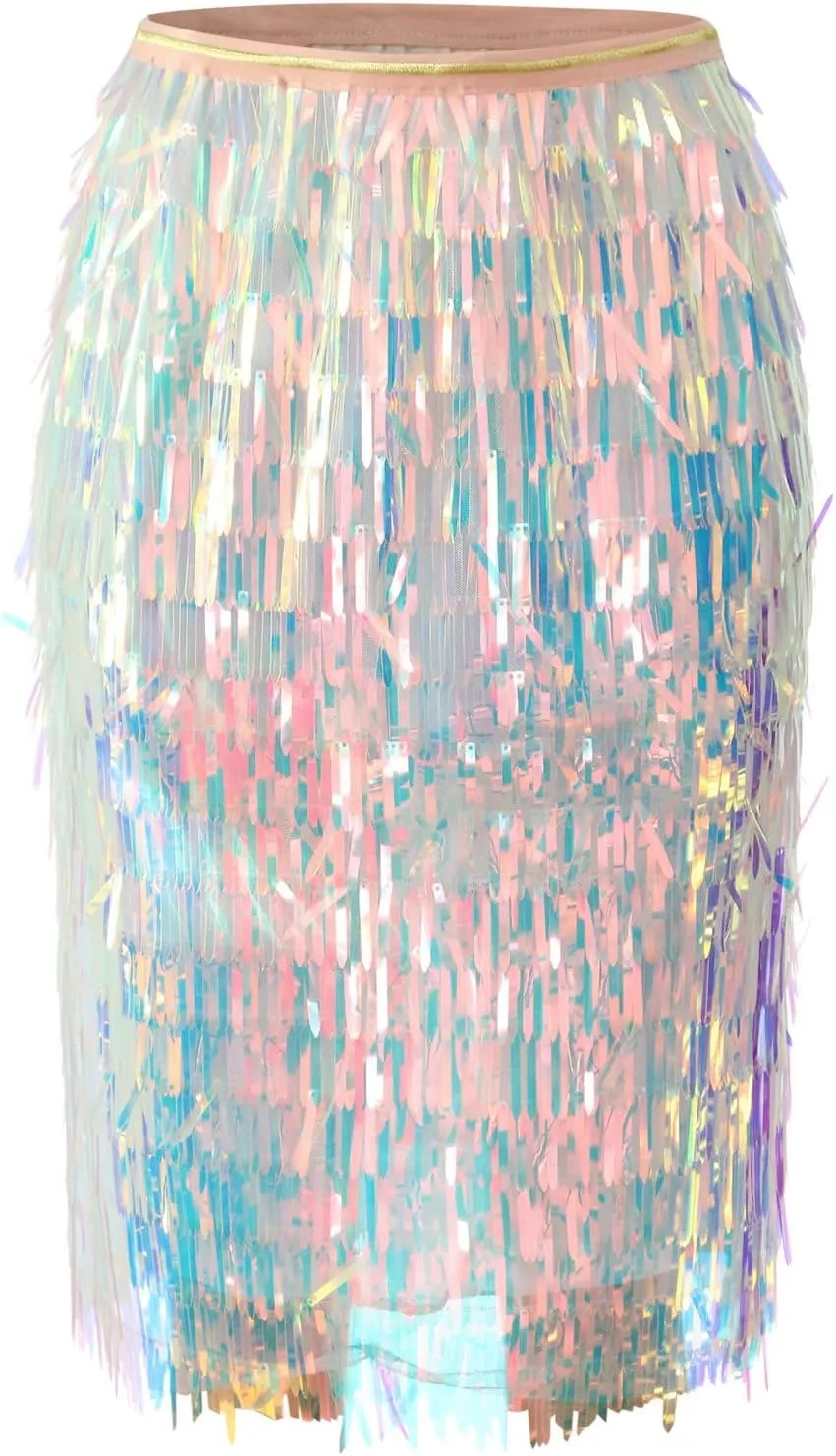 Womens Skirt Women Fashion Casual Sexy Sequins Loose Skirt Party High Waist A Line Skirt Women Maxi Skirt
