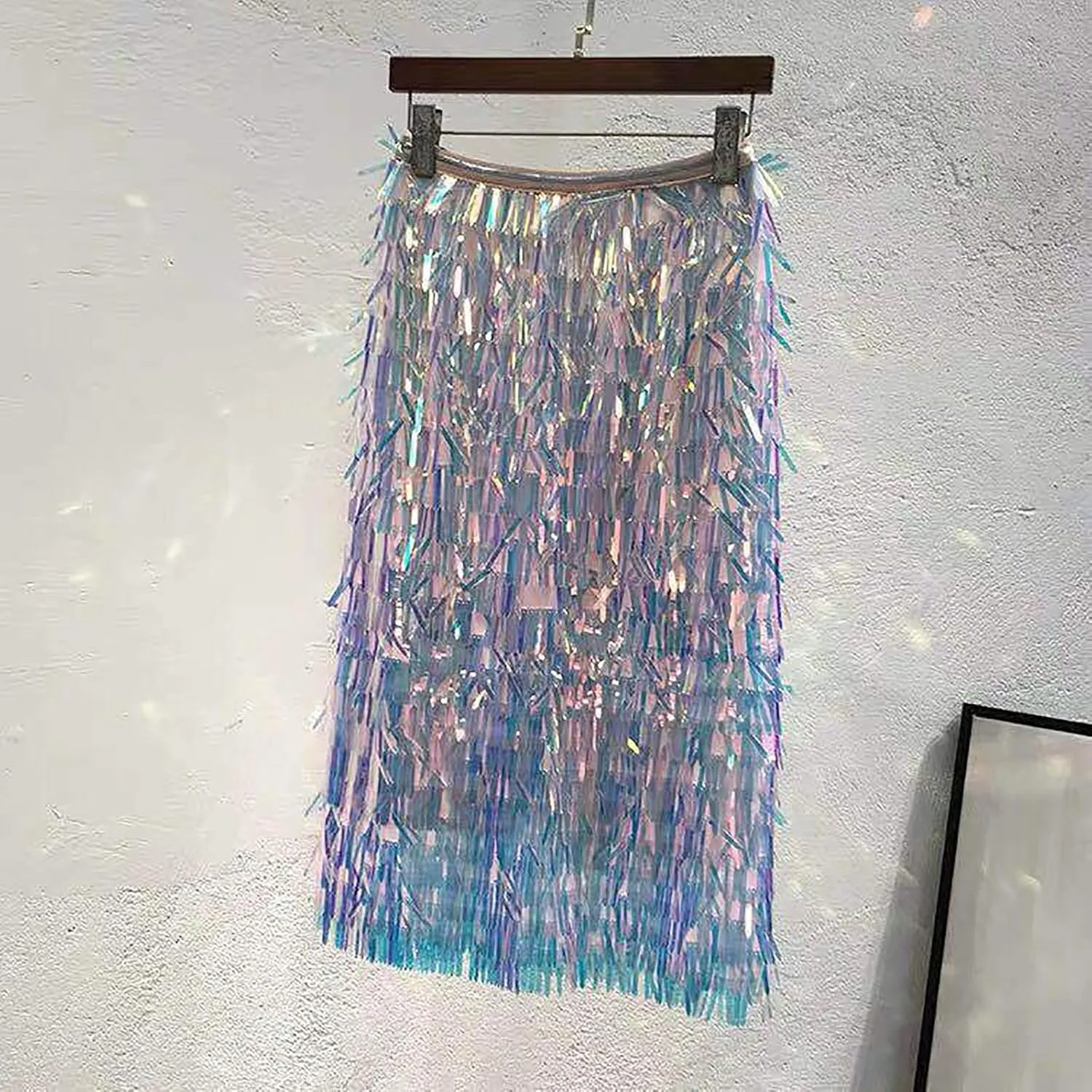 Womens Skirt Women Fashion Casual Sexy Sequins Loose Skirt Party High Waist A Line Skirt Women Maxi Skirt