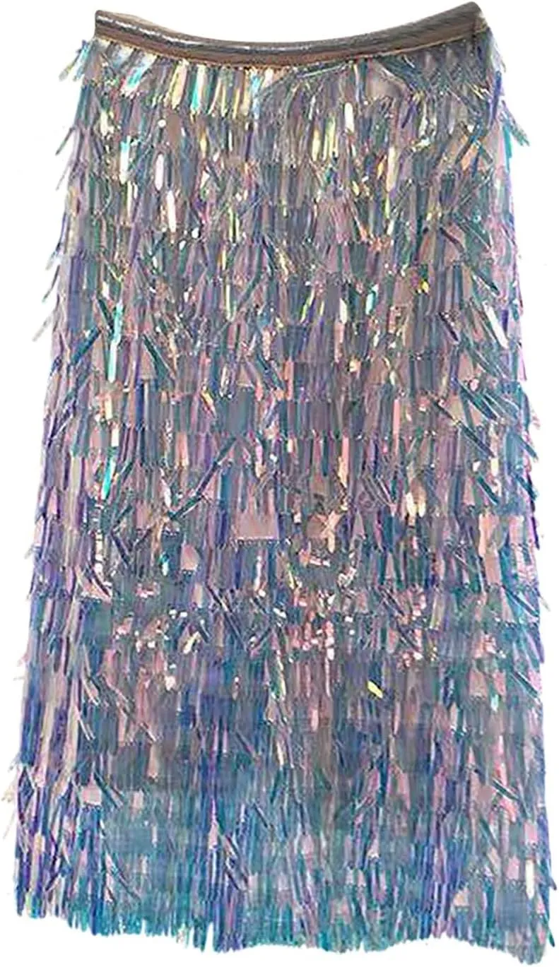 Womens Skirt Women Fashion Casual Sexy Sequins Loose Skirt Party High Waist A Line Skirt Women Maxi Skirt