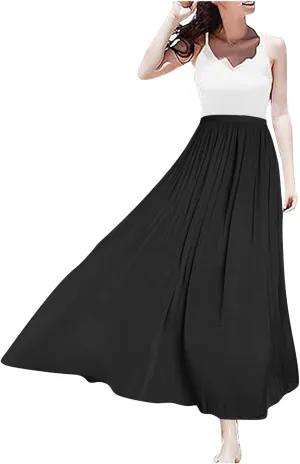 Women's Skirts Women's Metallic Shiny Maxi Skirts Lightweight Silky Flowy Skirt for Summer Beach Holiday