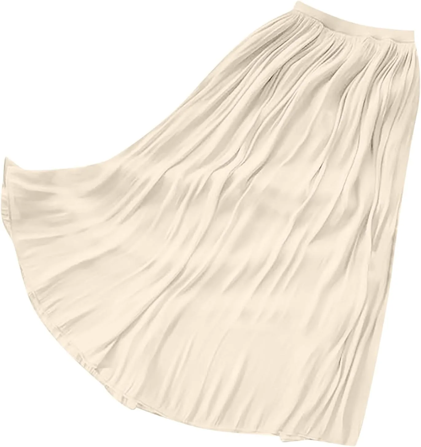 Women's Skirts Women's Metallic Shiny Maxi Skirts Lightweight Silky Flowy Skirt for Summer Beach Holiday